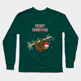 Cute xmas sloth Long Sleeve T-Shirt